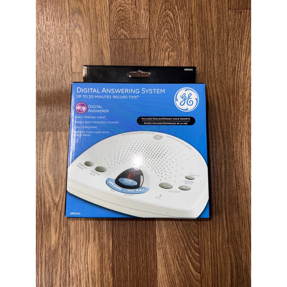 GE Digital Answering System White 30 Minute Recording 29875GE1-B New Open Box